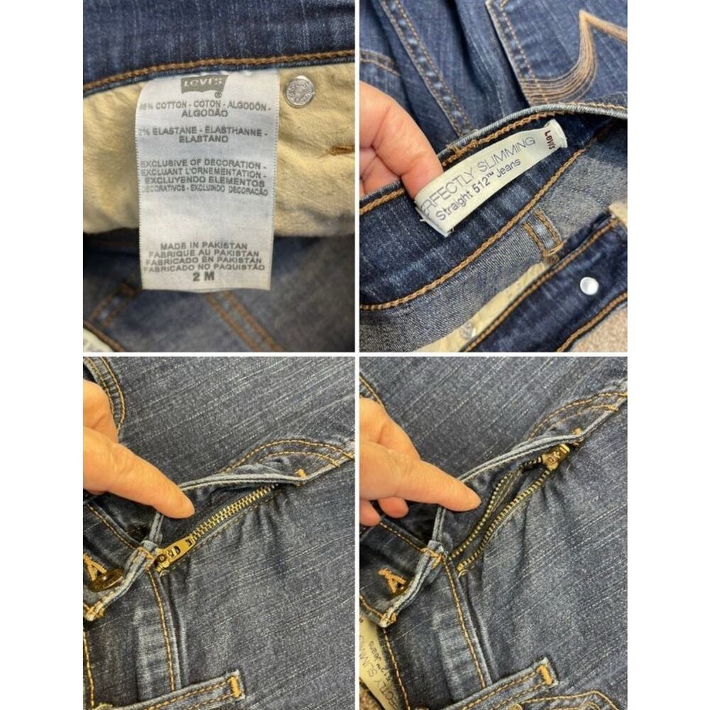 Levi's Women's 512 Perfectly Slimming Straight Jeans Size 2 Dark Wash Indigo - Picture 3 of 15